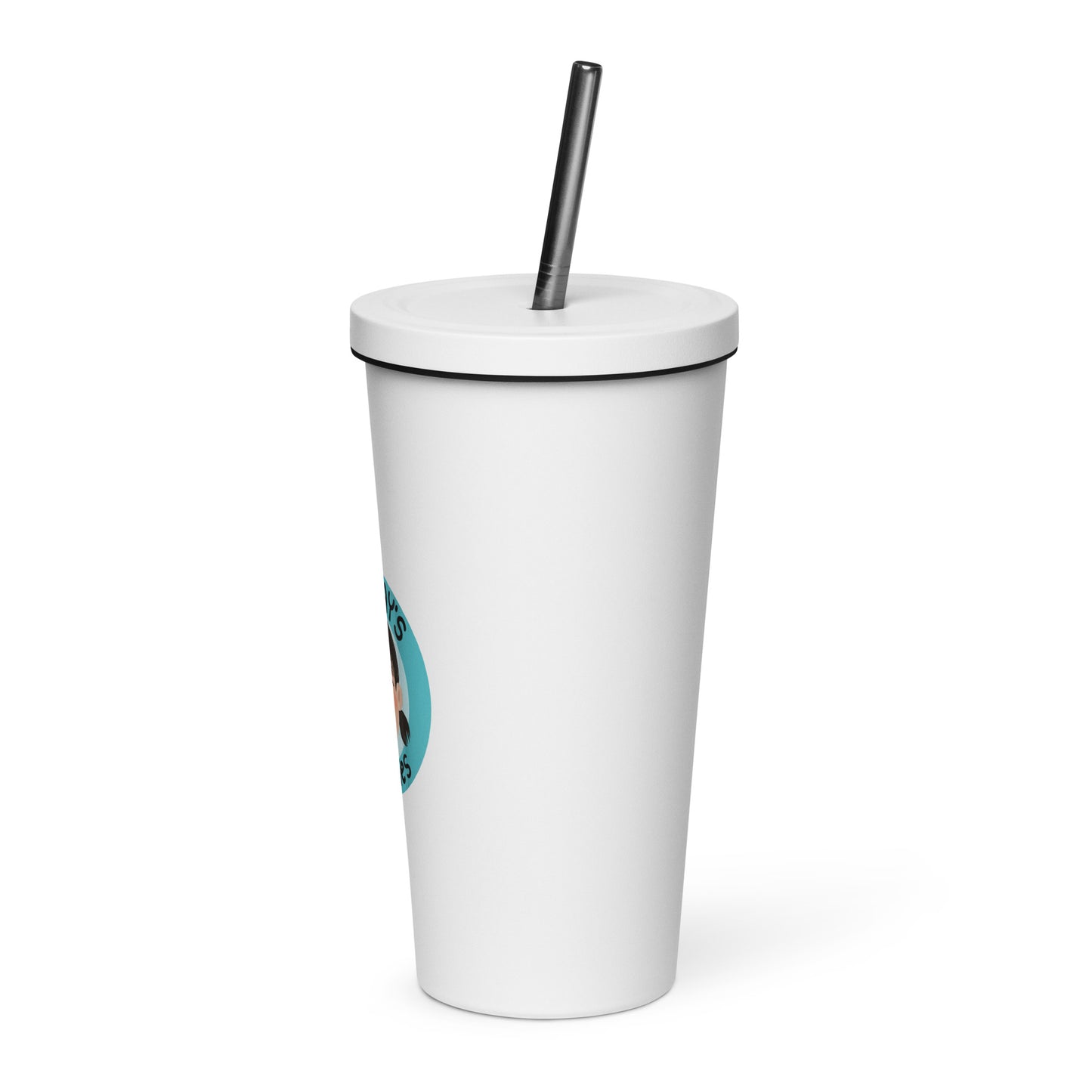 Insulated tumbler with a straw